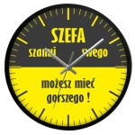 ZEGAR CZARNY HUMOR / SZANUJ SZEFA