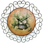 ZEGAR MDF METALOWY LILIE